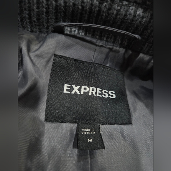Expess Gray Double-Breasted Women's Coat Sz.M - Picture 5 of 10